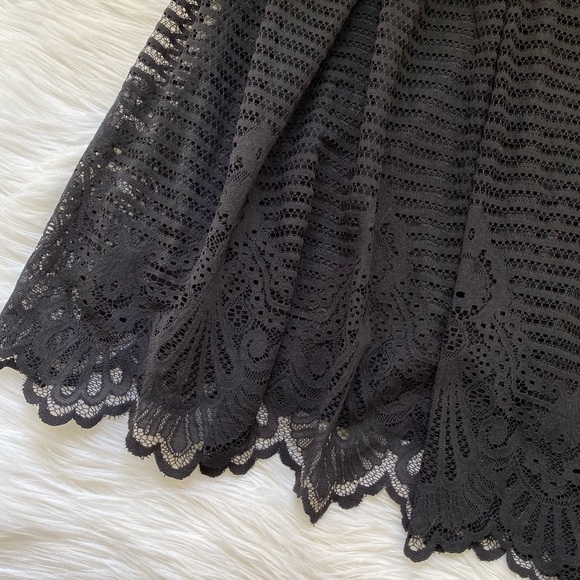 ASOS Maternity Black Lace Skirt Short Sleeve Dress - Picture 4 of 9